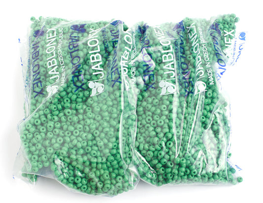 Czech Seed Bead/pony Bead 6/0 Opaque Medium Green 500g