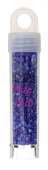 Miyuki Delica 15/0 Rd Cobalt Blue Transparent Ab Db-178