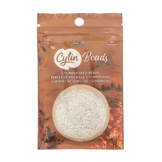 CYLIN BEAD 11/0 25G BAG WHITE PEARL AB