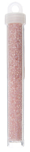 Czech Seed Bead Apx 22g Vial 10/0 Transparent Light Pink Rainbow