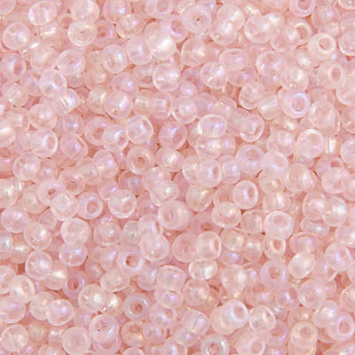 Czech Seed Bead Apx 22g Vial 10/0 Transparent Light Pink Rainbow