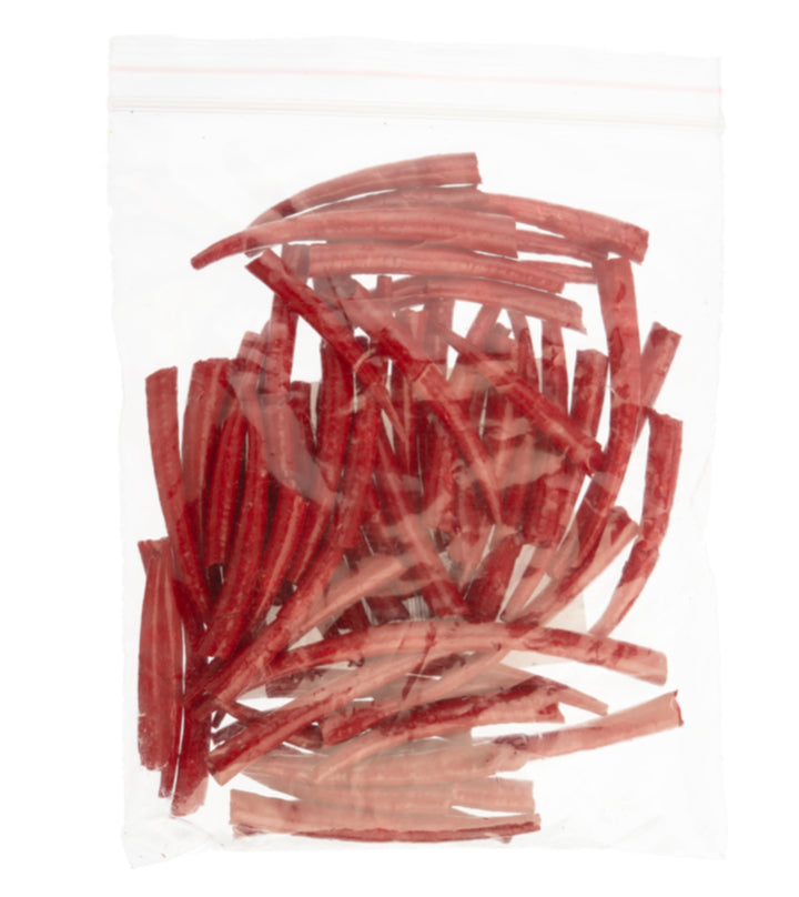 Dentalium Shell Smooth 25g 1in to 1.5in Red Oil Painted/water Resistant