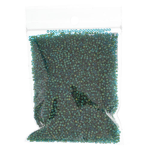 MIYUKI DELICA 11/0 FANCY LINED GREEN TURQUOISE