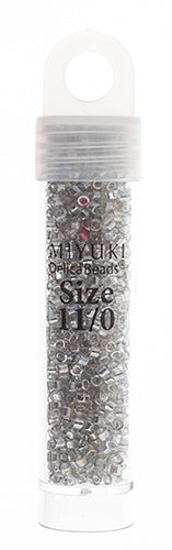 MIYUKI DELICA 11/0 SILVER GREY GOLD LUSTER