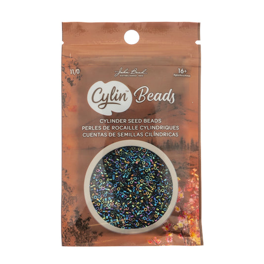 CYLIN BEAD 11/0 25G BAG BLACK AB