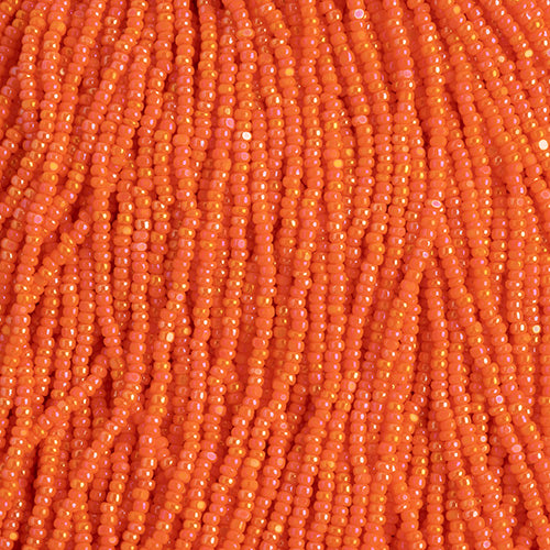 CZECH SEED BEADS 15/0 CUT APX100G OPAQUE ORANGE AB