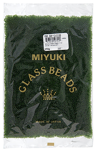 MIYUKI SEED BEAD 11/0 OLIVE TRANSPARENT