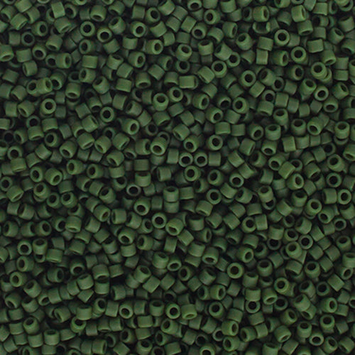 MIYUKI DELICA 11/0 FROSTED GLAZED EMERALD MATTE