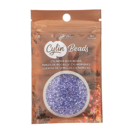 CYLIN BEAD 11/0 25G BAG CRYSTAL PURPLE LINED CEYLON