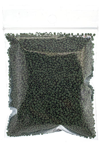 MIYUKI DELICA 11/0 FROSTED GLAZED EMERALD MATTE