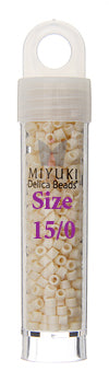 Miyuki Delica 15/0 Rd Cream Opaque Ab Matte Db-883