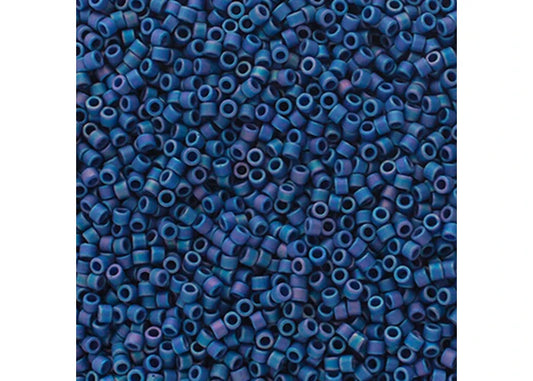 Miyuki Delica 11/0 Frosted Glazed Rainbow Navy Blue Db-2317