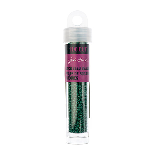 Czech Seed Beads 11/0 Cut Opaque Medium Dark Green