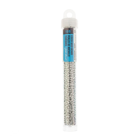 Czech Seed Bead Apx. 22g Vial 10/0 Metallic Silver