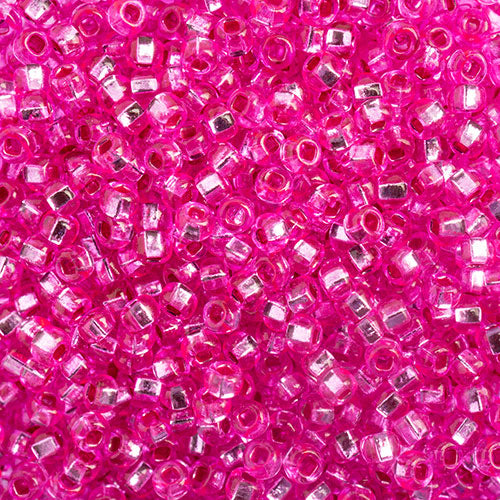 Czech Seed Bead Apx 22g Vial 10/0 S/l Dyed Fuchsia