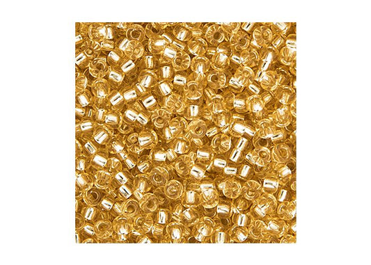 MIYUKI SEED BEAD 11/0 APX.22G LT.GOLD SILVER LINED