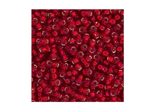 MIYUKI SEED BEAD 11/0 APX.22G RUBY SILVER LINED