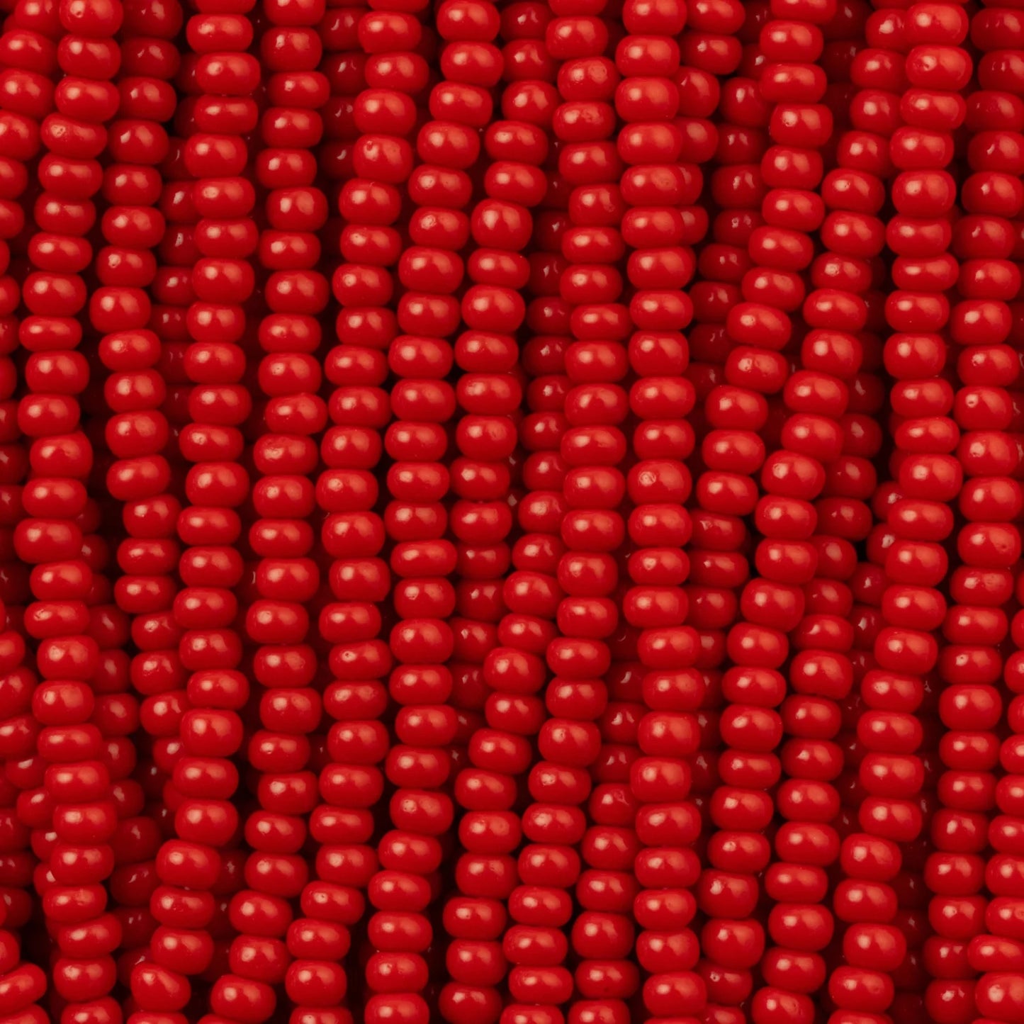 Czech Seed Beads, 11/0 – Opaque Red (strung)