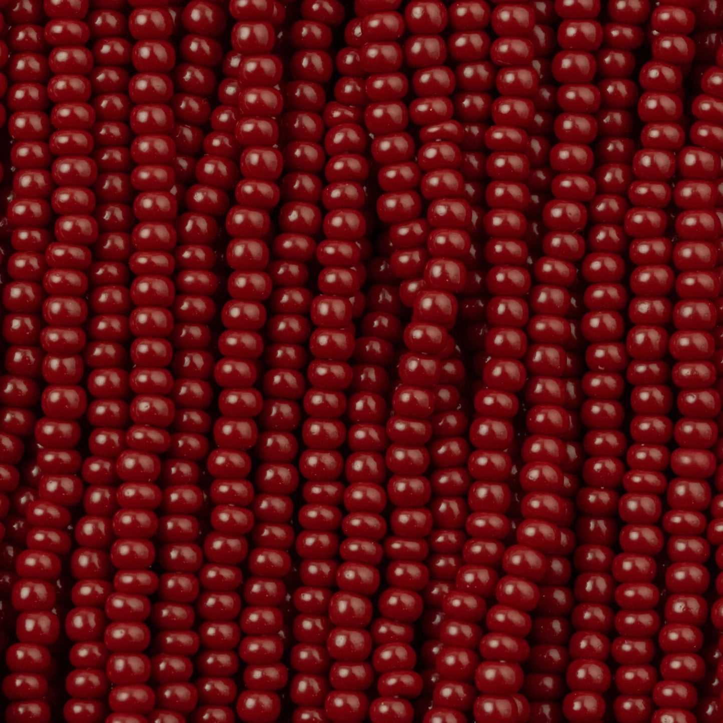 Czech Seed Beads, 11/0 – Opaque Dark Red (strung)