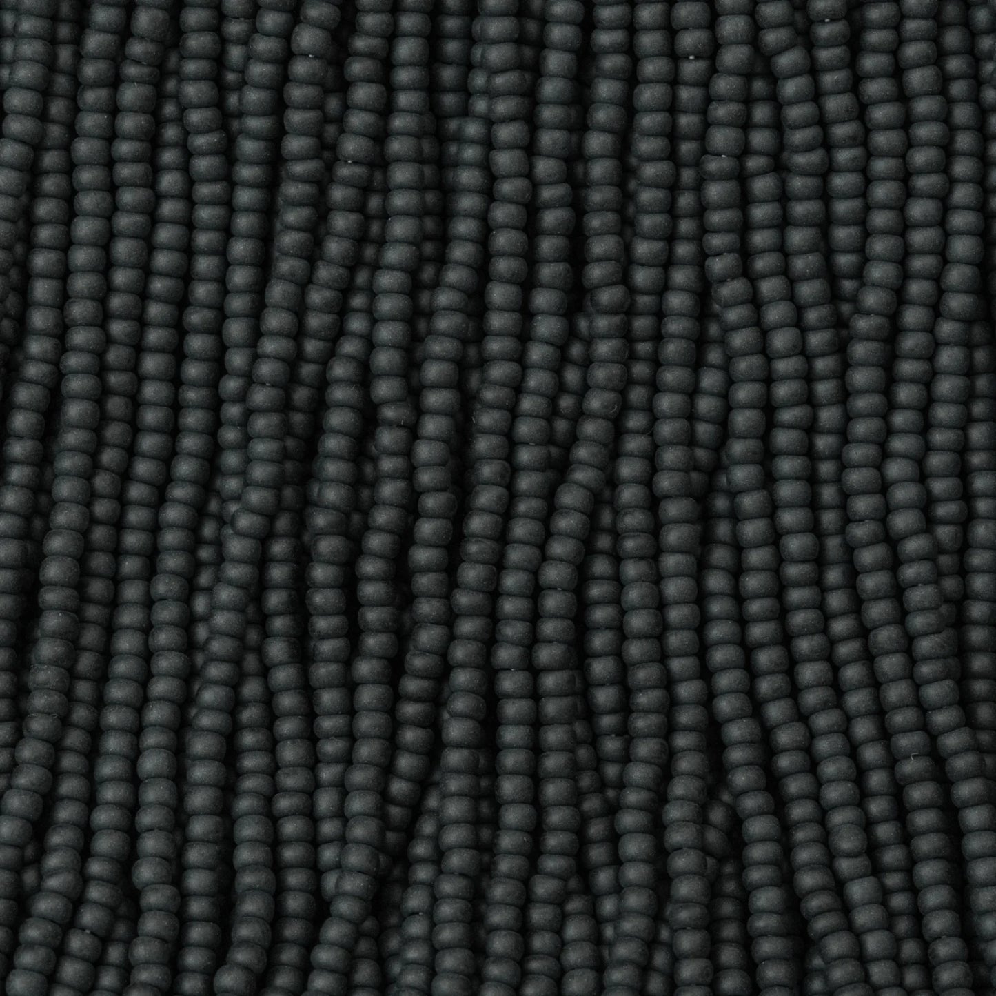 Czech Seed Beads, 11/0 – Opaque Matt Black (strung)