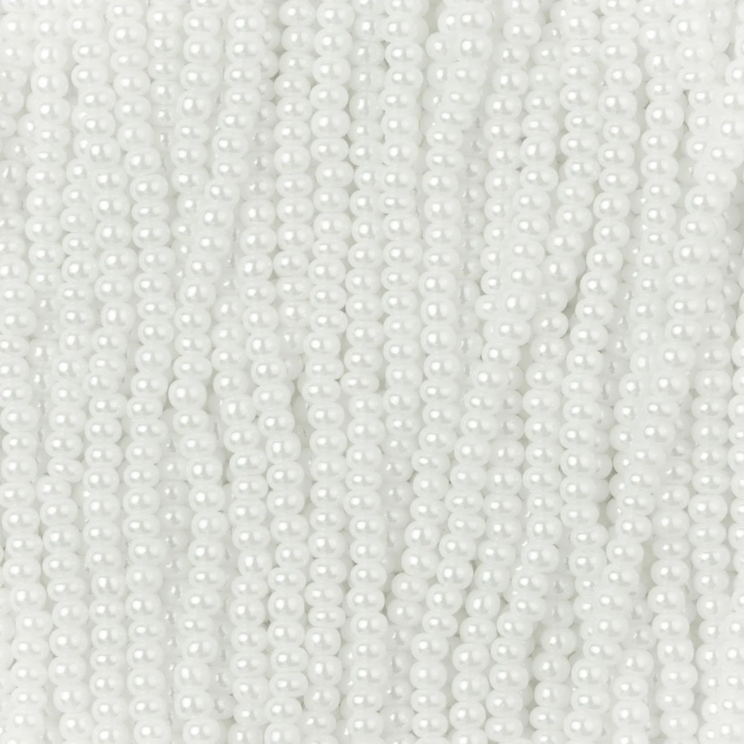 Czech Seed Beads, 11/0 – Opaque Lustre White (strung)