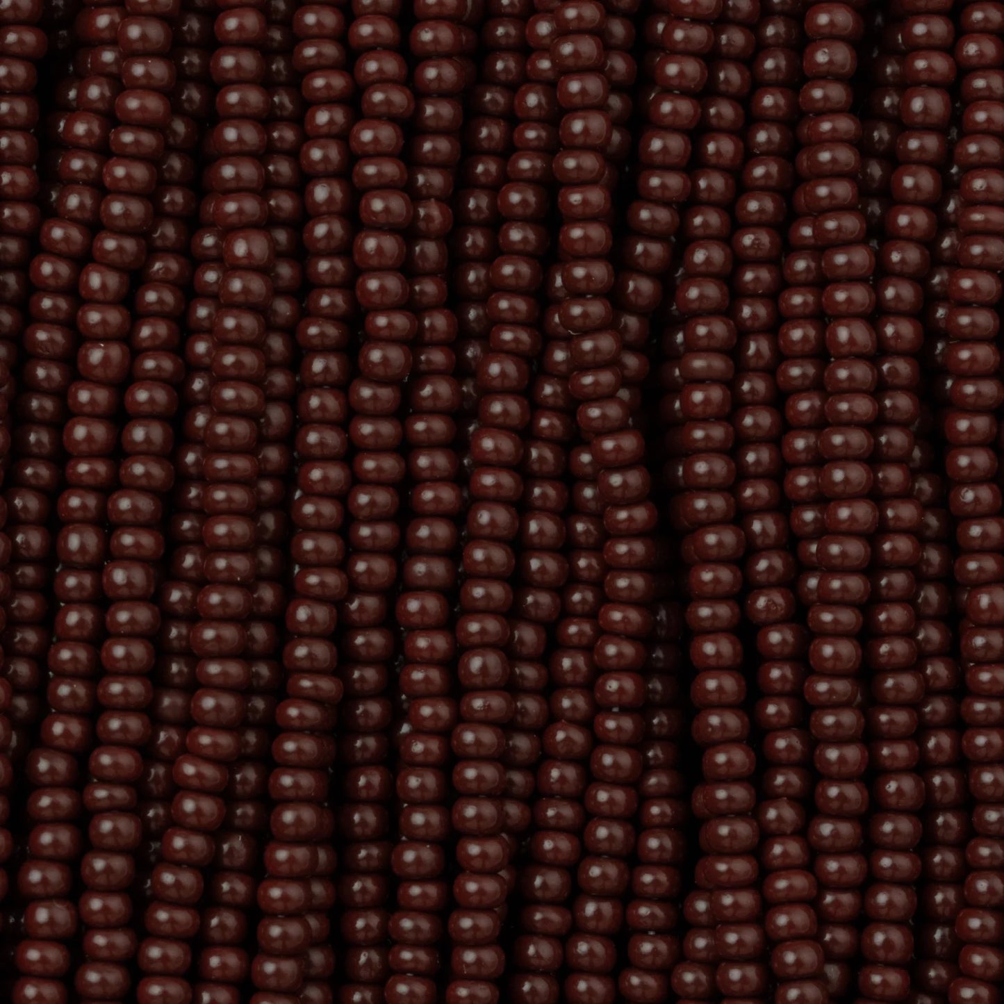 Czech Seed Beads, 11/0 – Opaque Dark Brown (strung)