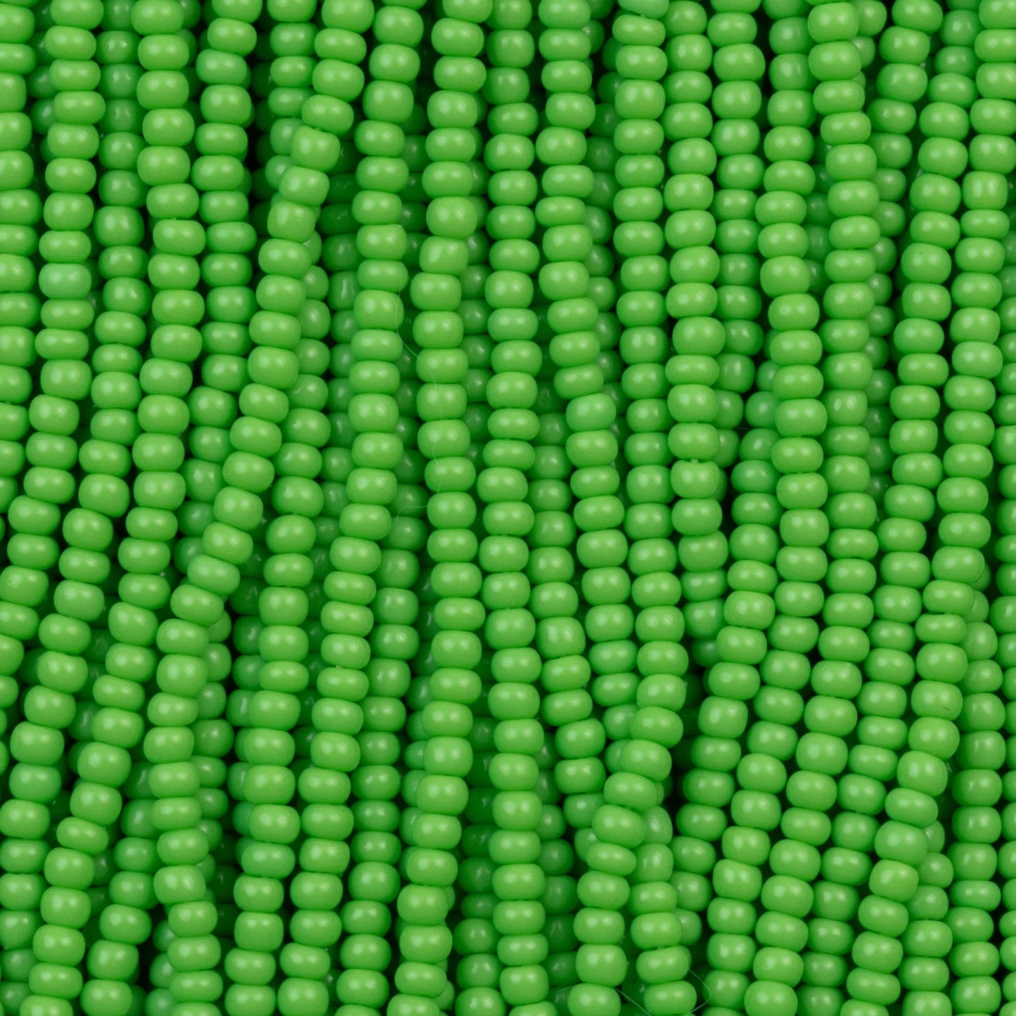Czech Seed Beads, 11/0 – Opaque Light Green (strung)