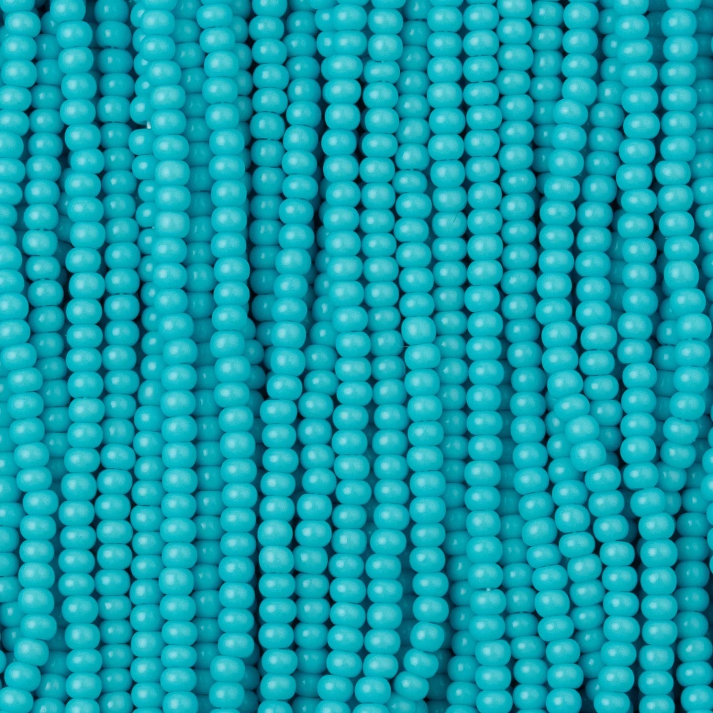 Czech Seed Beads, 11/0 – Opaque Medium Turquoise (strung)