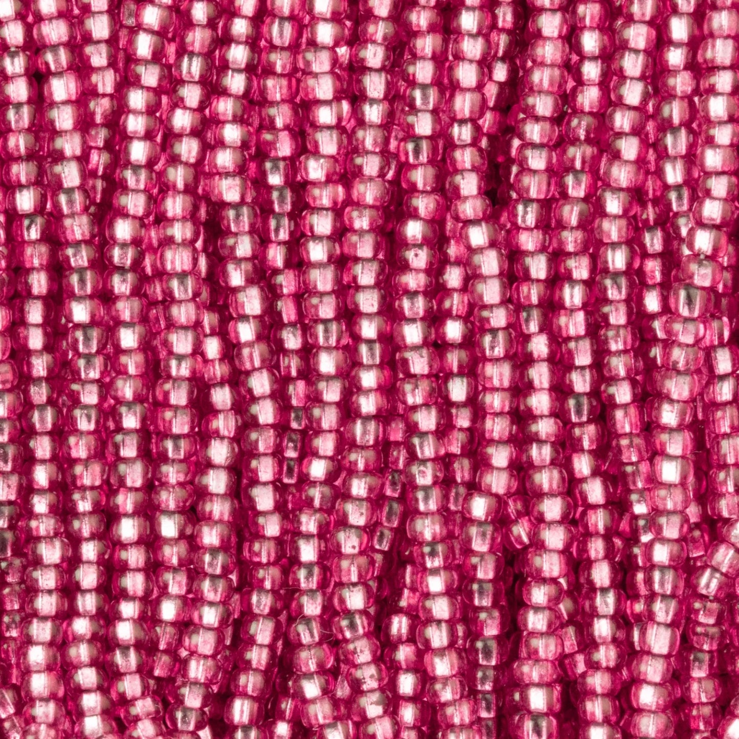 Czech Seed Beads, 11/0 – Silverlined Dyed Rose (strung)