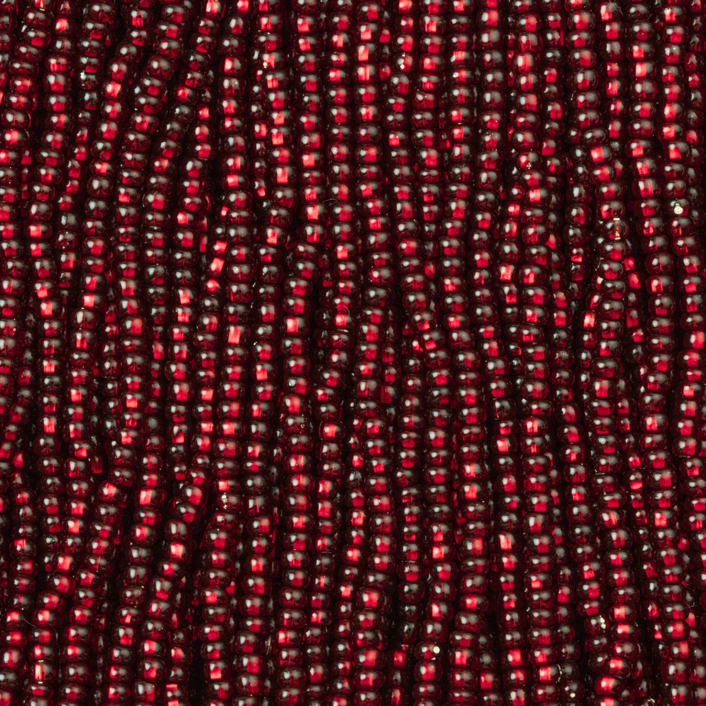Czech Seed Beads, 11/0 – Silverlined Dark Red (strung)