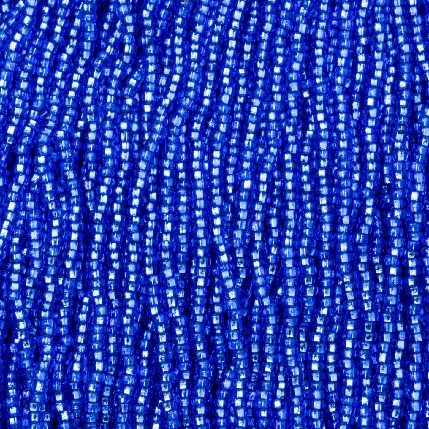Czech Seed Beads, 11/0 – Silverlined Sapphire Square Hole (strung)