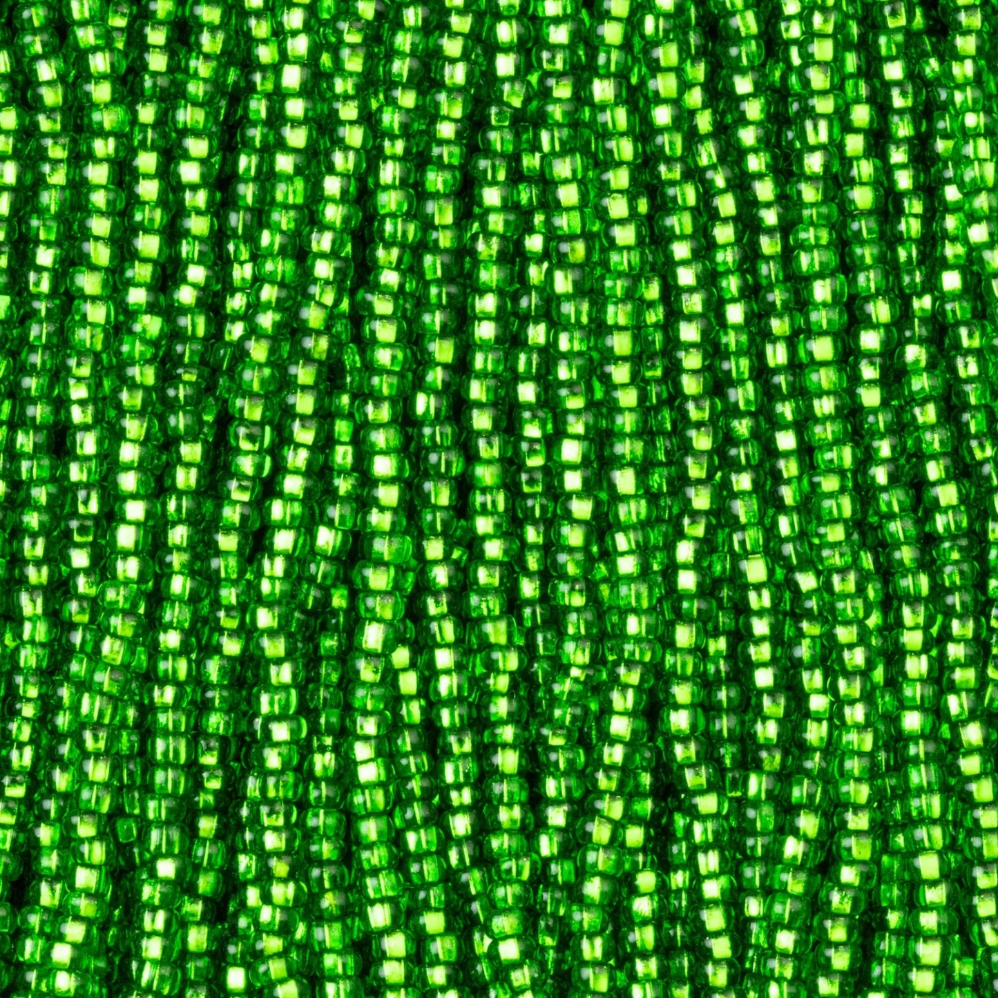 Czech Seed Beads, 11/0 – Silverlined Light Emerald (strung)