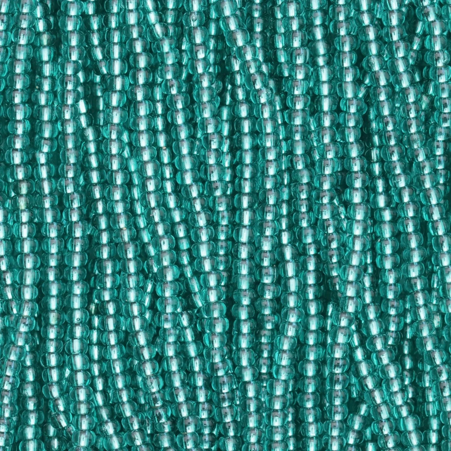 Czech Seed Beads, 11/0 – Silverlined Green Aqua ( Round hole) (strung)