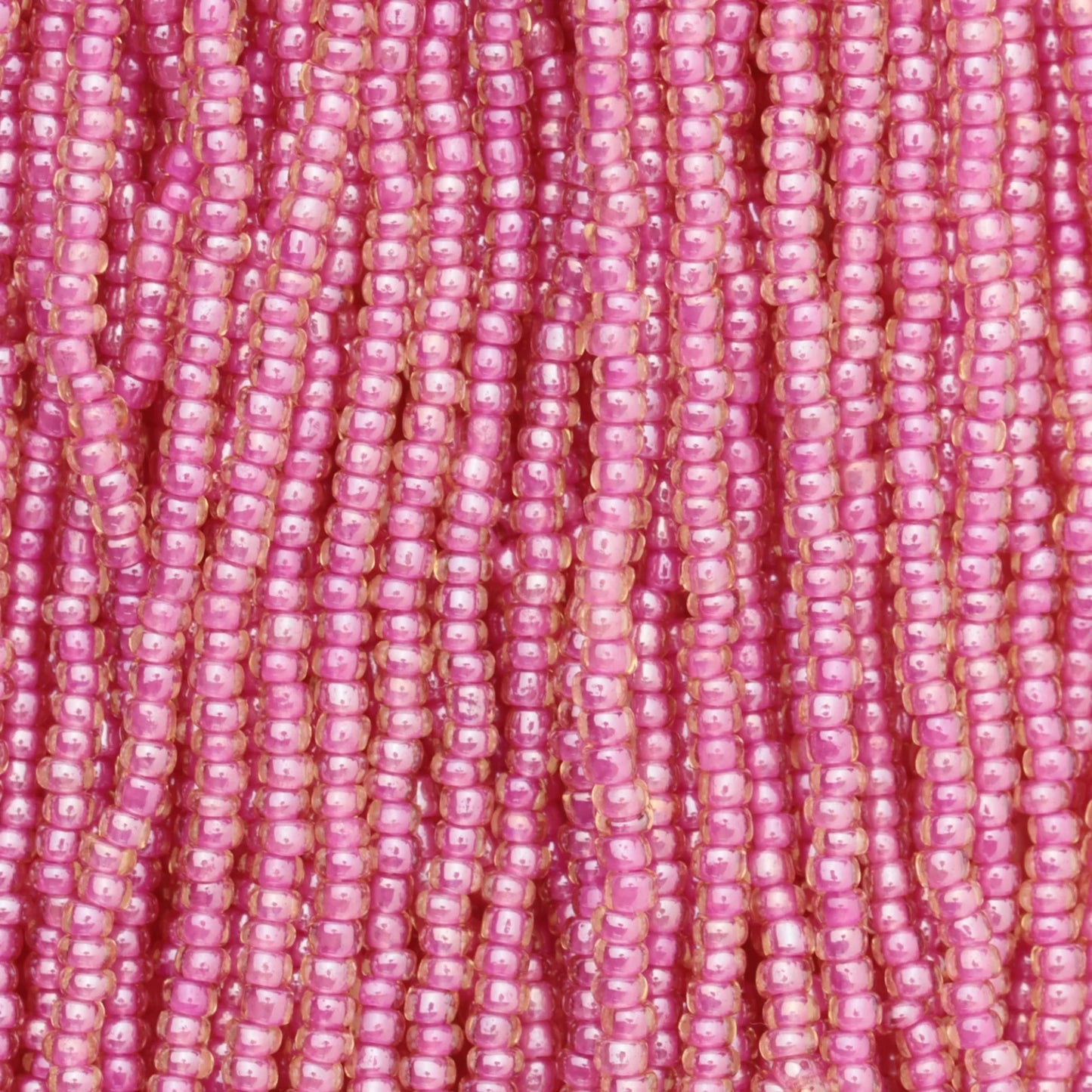 Czech Seed Beads, 11/0 – Colourlined Topaz Red Lined (strung)