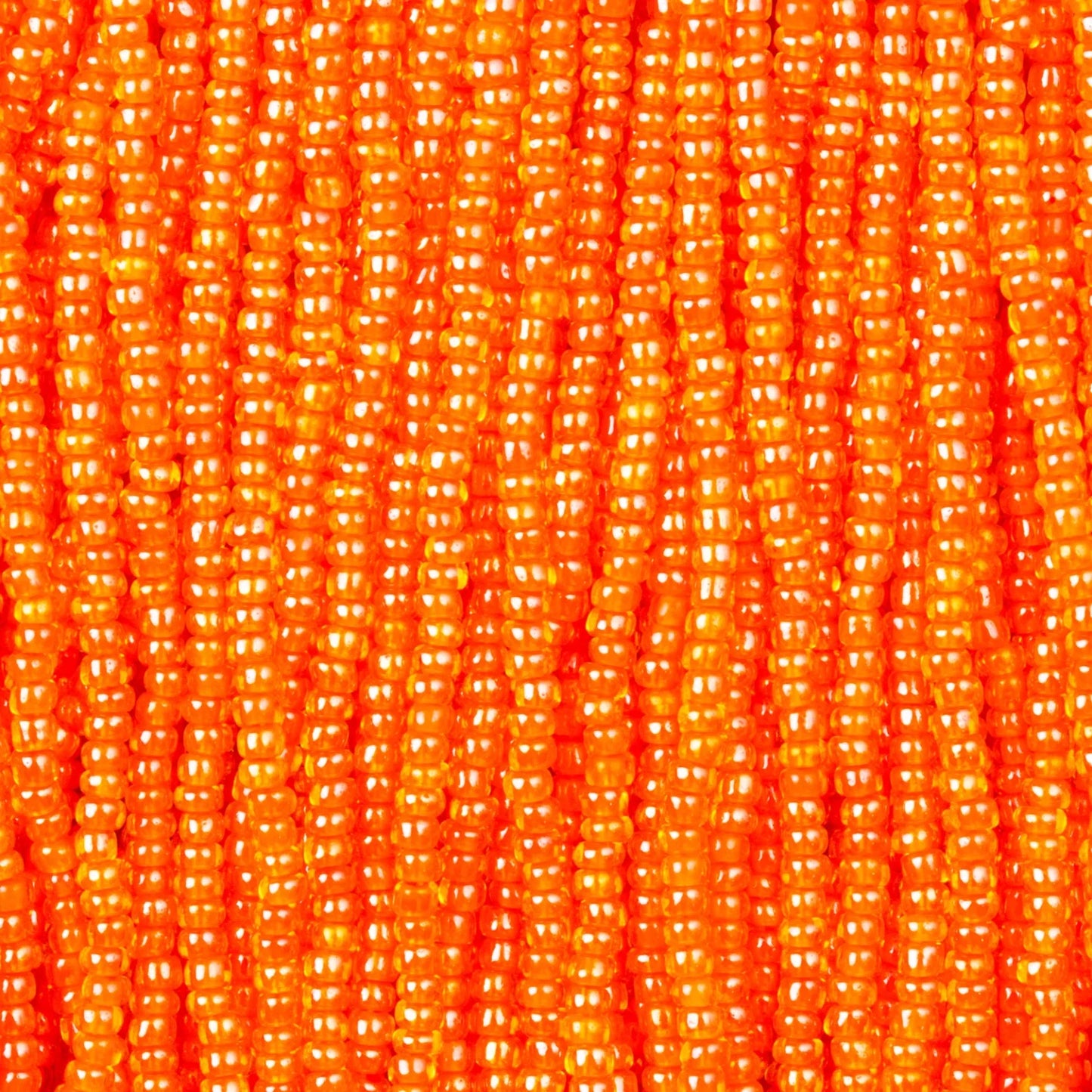 Czech Seed Beads, 11/0 – Colourlined Jonquil Orange Lined (strung)