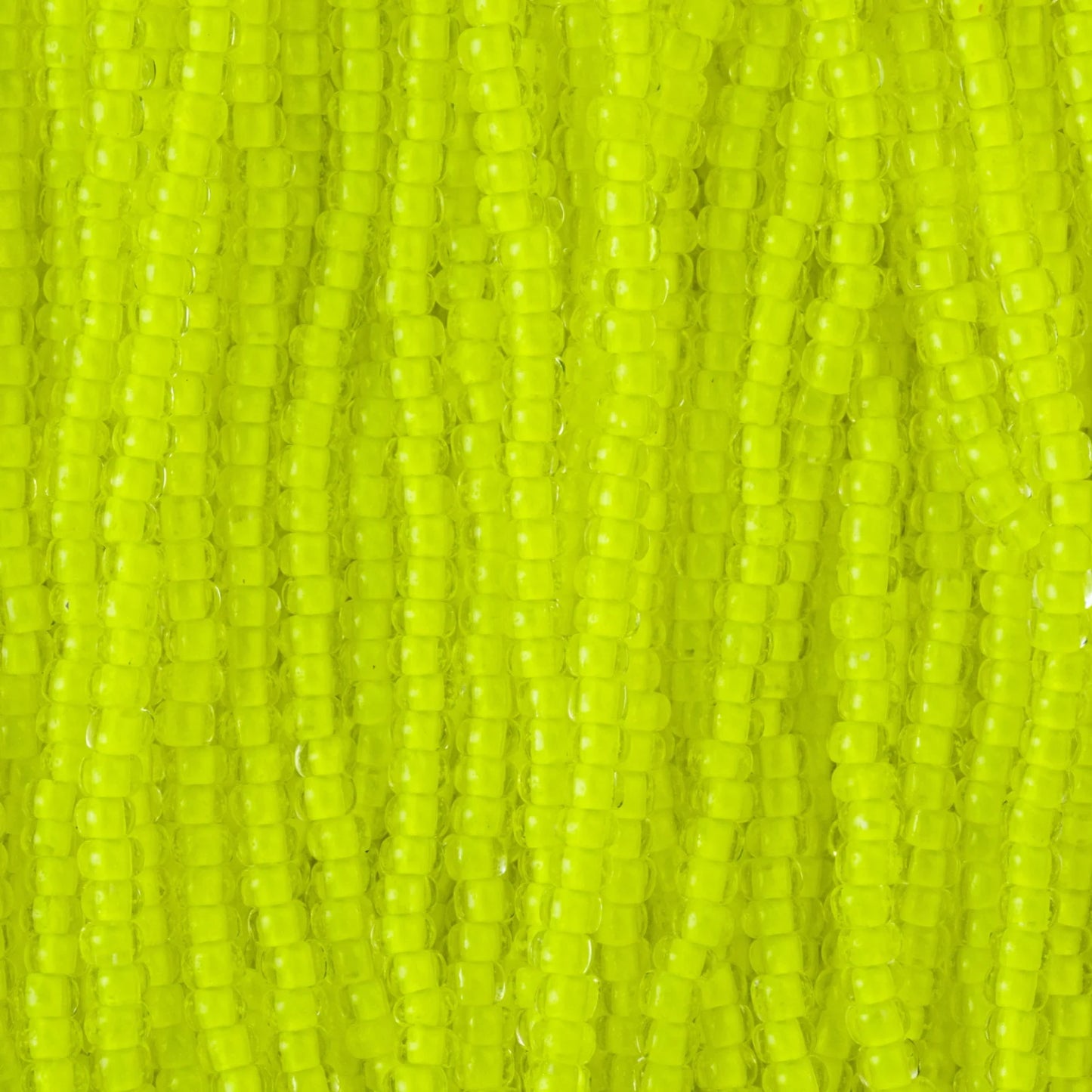 Czech Seed Beads, 11/0 – Transparent Neon Yellow (strung)