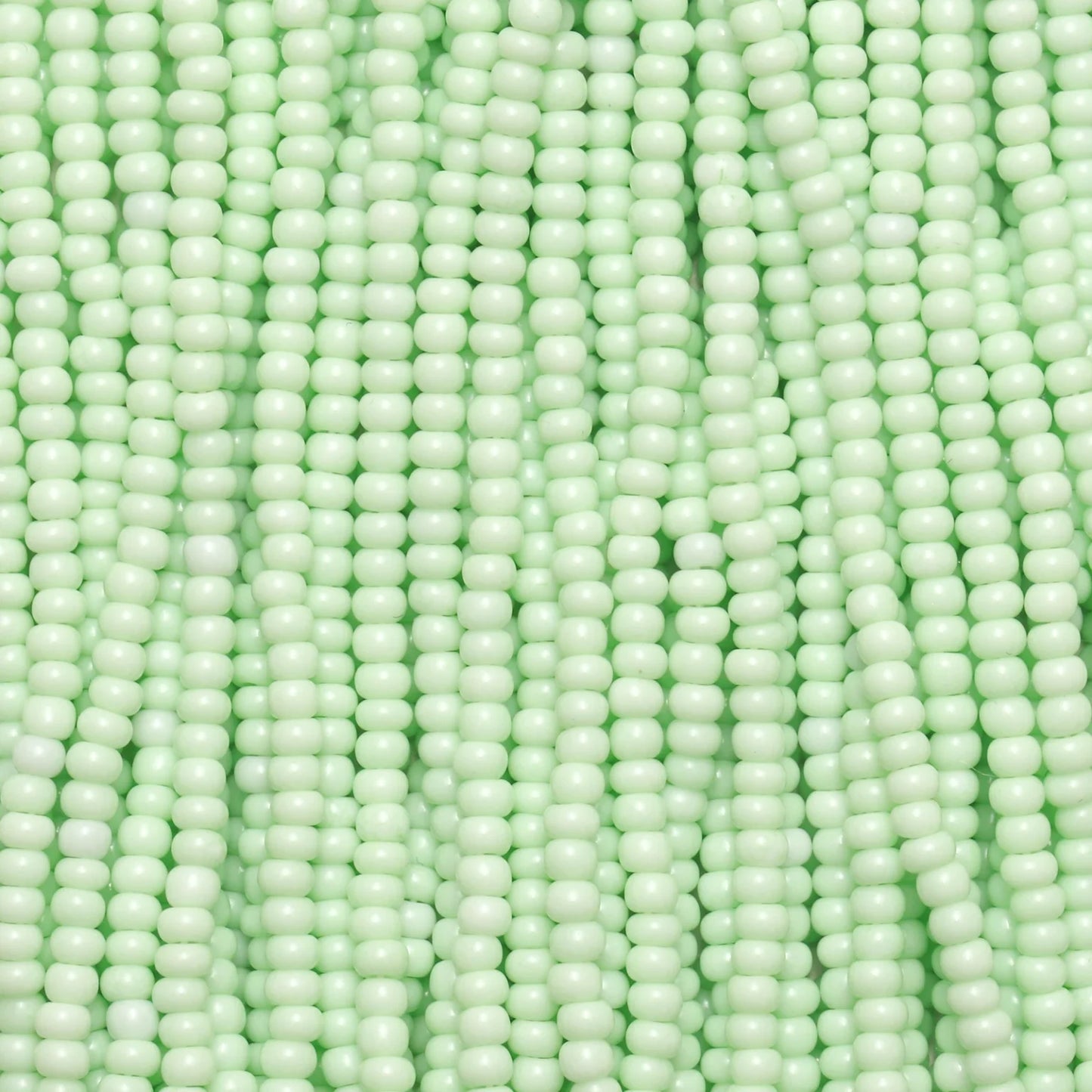 Czech Seed Beads, 11/0 – Solgel Chalk Green (strung)