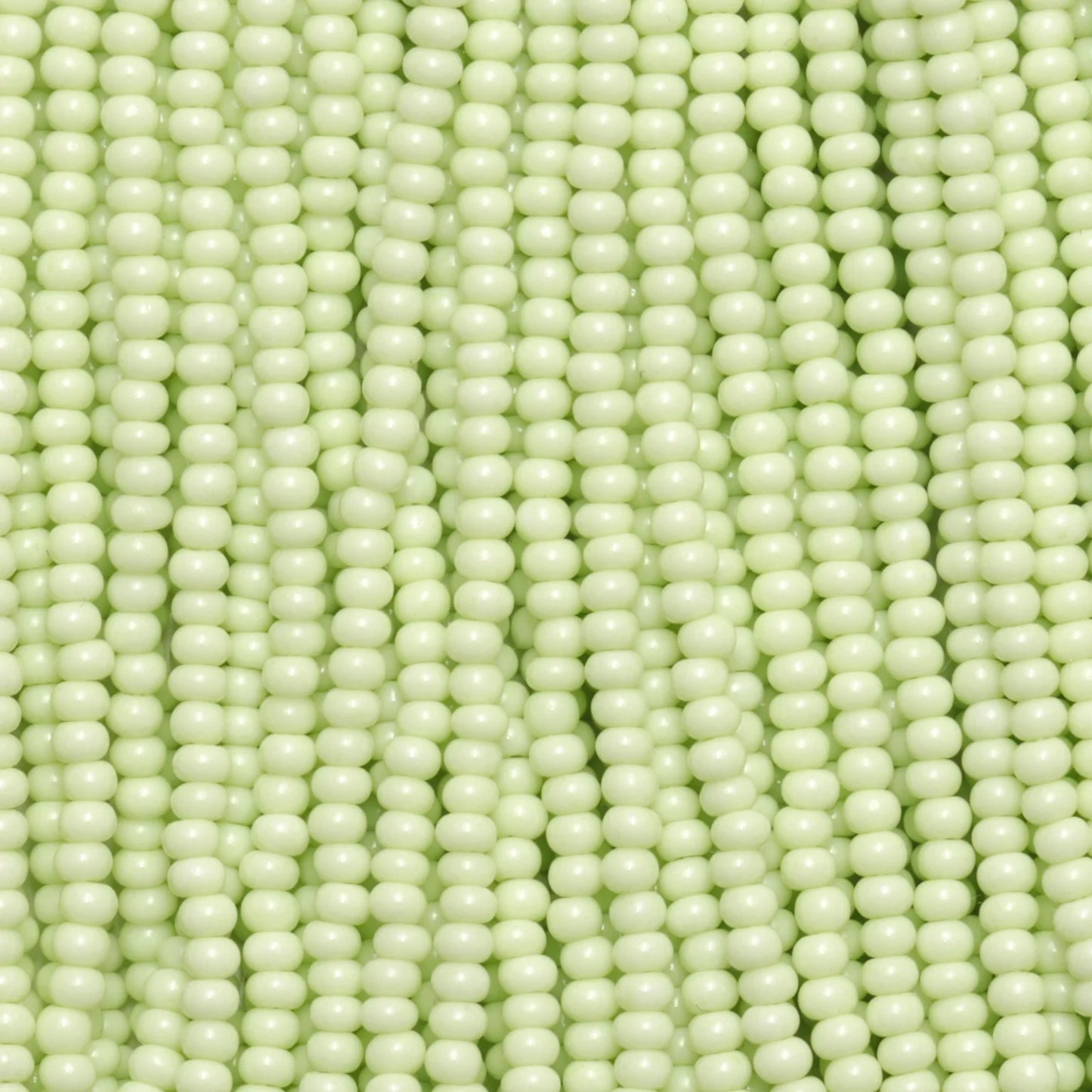 Czech Seed Beads, 11/0 – Solgel Chalk Green (strung)