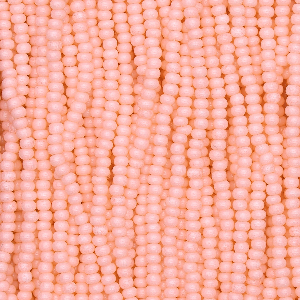 Czech Seed Beads, 11/0 – Solgel Chalk Coral PInk (strung)