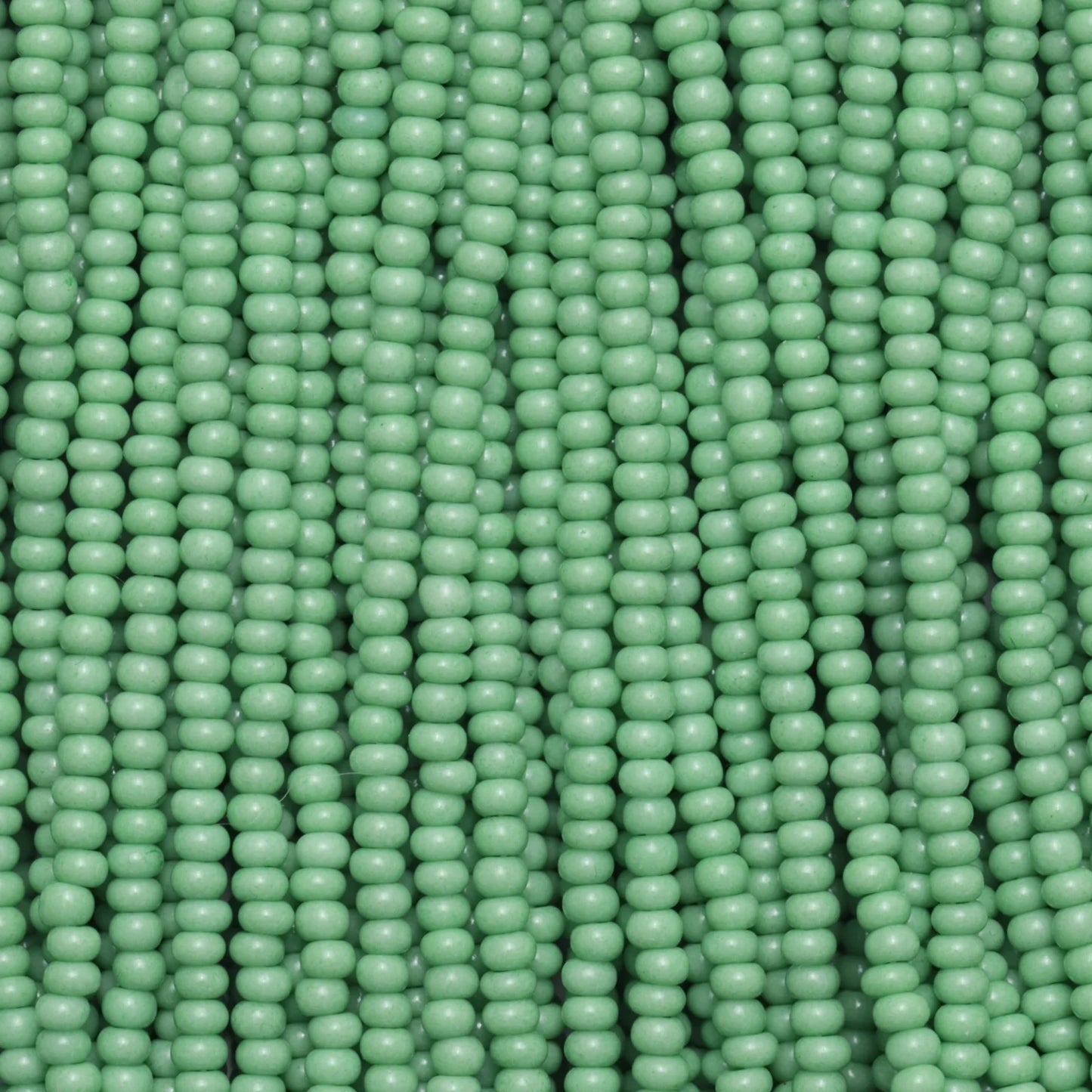 Czech Seed Beads, 11/0 – Solgel Chalk Green (strung)