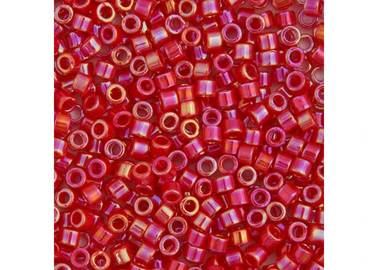 Red Opaque AB Delica 11/0 DB-162 - Turtle Island Beads And Silver