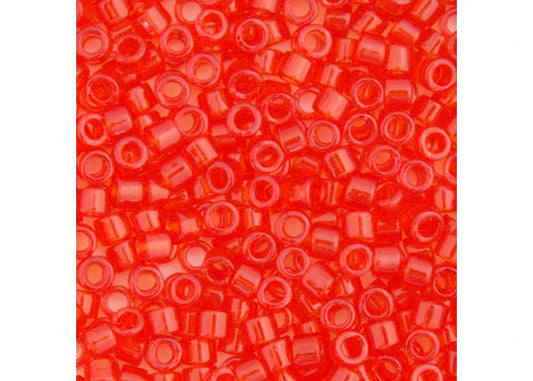 Red Orange Transparent Delica 11/0 DB-704 - Turtle Island Beads And Silver