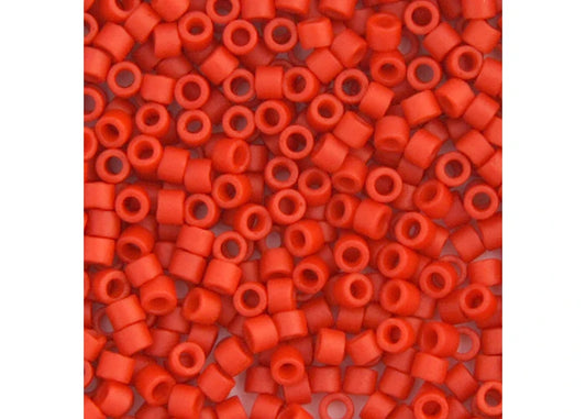 Orange Cinnabar Opaque Matte-Dyed Delica 11/0 DB-795 - Turtle Island Beads And Silver