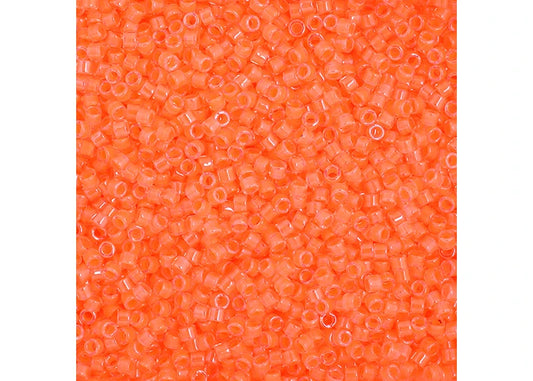 Light Orange Luminous Neon Delica 11/0 DB-2033 - Turtle Island Beads And Silver