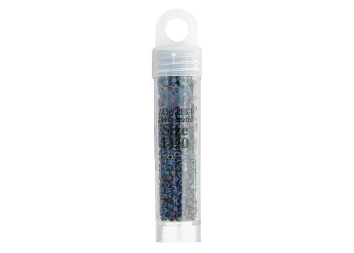 Black Grey Opaque AB Matte Delica 11/0 DB-871 - Turtle Island Beads And Silver