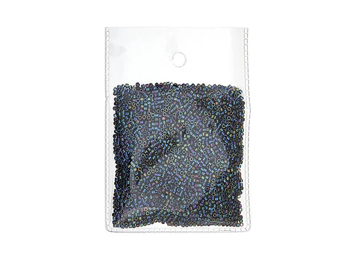 Black Grey Opaque AB Matte Delica 11/0 DB-871 - Turtle Island Beads And Silver