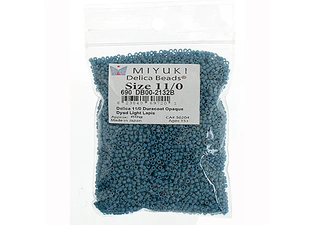 Duracoat Opaque Dyed Light Lapis Delica 11/0 DB-2132 - Turtle Island Beads And Silver