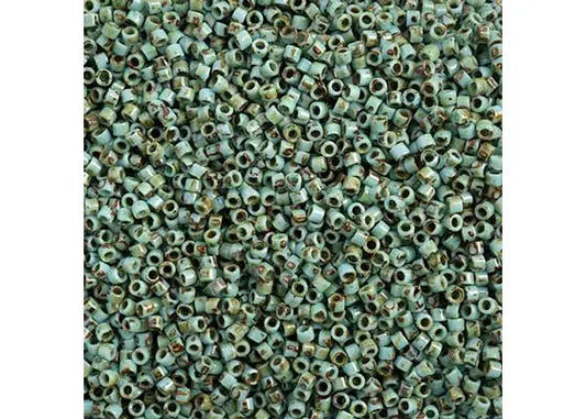 Picasso Opaque Turquoise Seafood Delica 11/0 DB-2264 - Turtle Island Beads And Silver