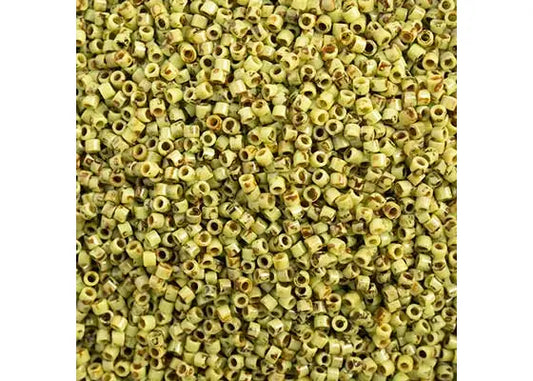 Picasso Opaque Green Chartreuse Delica 11/0 DB-2265 - Turtle Island Beads And Silver