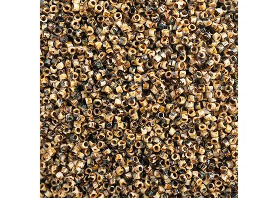 Picasso Opaque Brown Tan Delica 11/0 DB-2267 - Turtle Island Beads And Silver